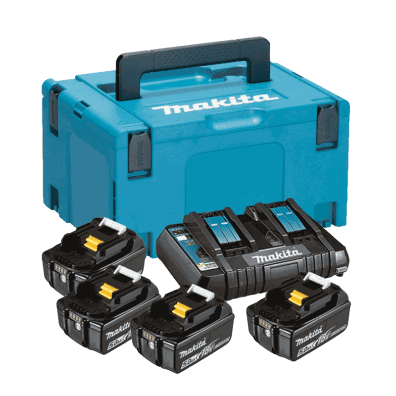 Makita Set Baterija i Punjač Li-ion 4x18V 4,0Ah BL1840B + DC18RD + Kofer
